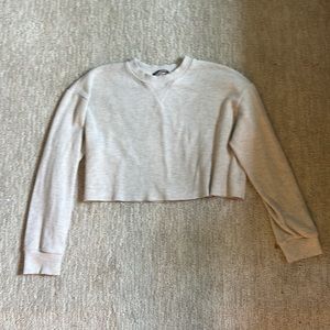Zara Cropped Cream Boxy Sweater